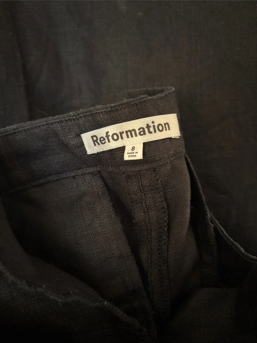 Reformation Black Wide Leg Pants size 8